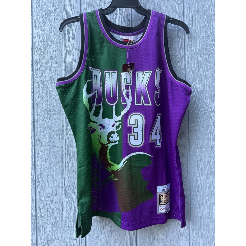 Mitchell & Ness Ray Allen Milwaukee Bucks 1996 Jersey & Shorts Set Mens L NWT